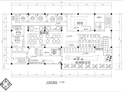 古典风格中餐厅装修图 施工图