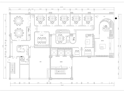 现代简约火锅店CAD平面布置图 施工图