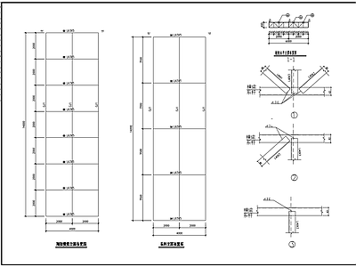 墙面广告钢结构牌节点 施工图 节点