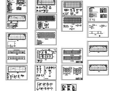 二层钢框架车间厂房建筑结构给排水 施工图 工业建筑