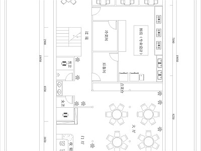 现代简约月河餐厅 施工图