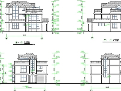 三层农村别墅建筑 施工图