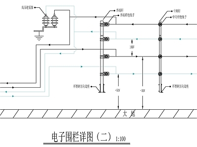 电子围栏详图弱电智能化 施工图