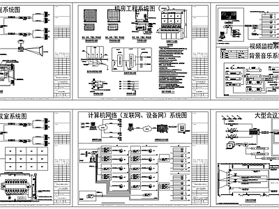 机房工程系统图常用弱电素材 施工图