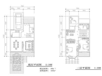 独立别墅户型建筑 施工图