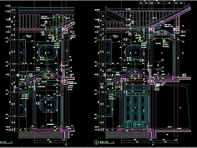 中式园林古建别墅民宿建筑 施工图