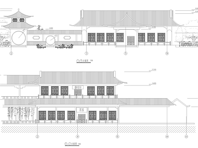 古典茶室设计立面图 施工图