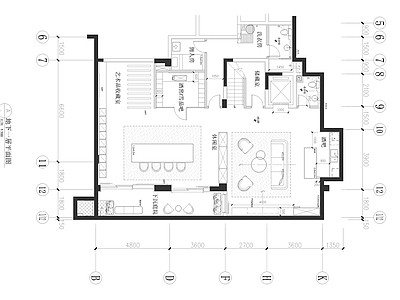 别墅样板间彩平效果图I物料 施工图