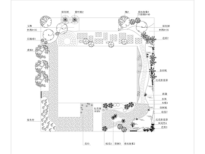 别墅庭院景观绿化设计平面图