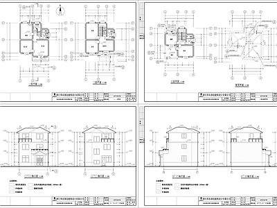 现代简约风格别墅建筑 施工图