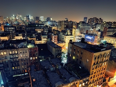 高空夜景 高层建筑 顶层外景 夜晚天空 晚上城市外景