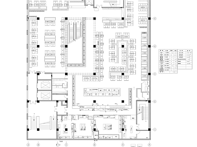 现代简约1300㎡自助餐厅 施工图