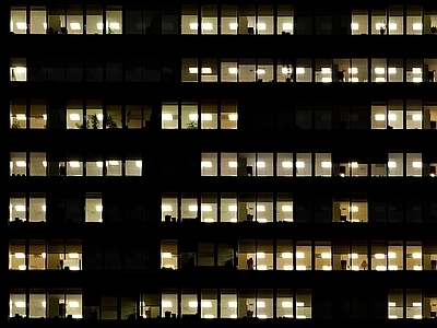 现代建筑外立面夜景玻璃 外景夜景 外景夜晚贴图