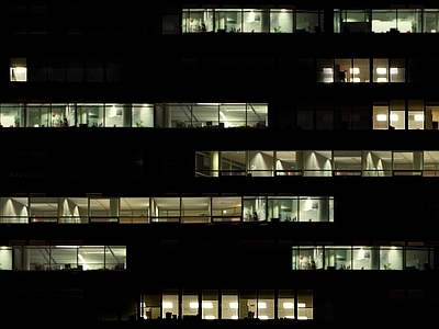 现代室外建筑夜景玻璃办公玻璃室内亮片夜景玻璃贴图