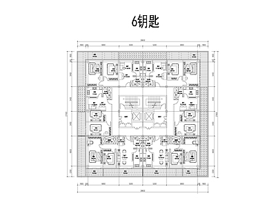 现代高层办公公寓平面图