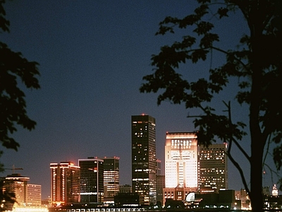 夜景外景天空贴图 晚上城市外景