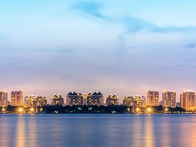 夜景外景天空贴图 晚上城市外景