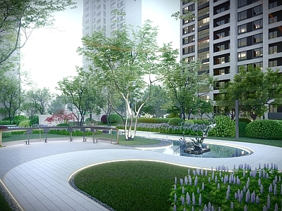现代风格住宅景观效果图