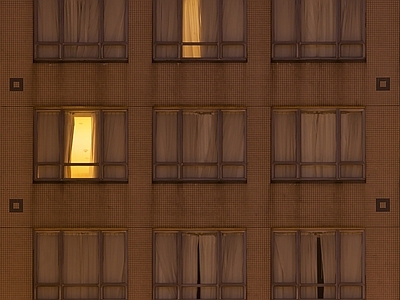 现代建筑外立面夜景玻璃 夜晚