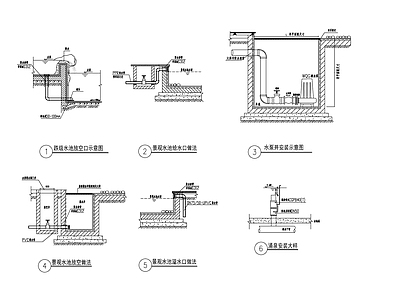 景观水池给排水大样 施工图