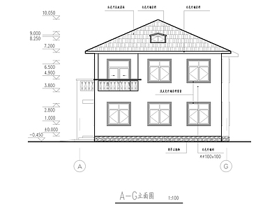 成套二层自建别墅建筑 施工图 自建房