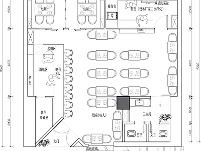 日式寿司料理居酒屋平面布置图