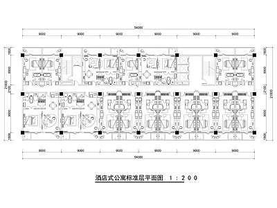 酒店式公寓LOFT标准户型平面图