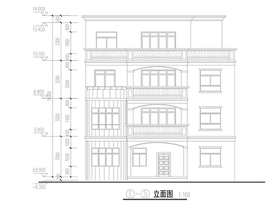 550平四层自建别墅建筑 施工图 自建房