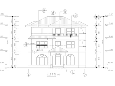 三层农村别墅自建房建筑 施工图