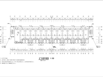 现代多层单廊式宿舍公寓楼 施工图