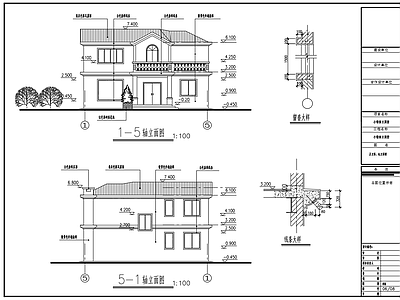 两层钢框架结构独栋别墅建筑 施工图