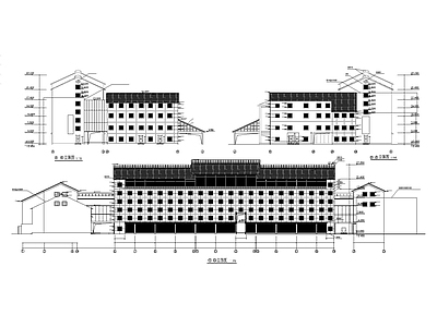 新中式风格宾馆酒店建筑 施工图