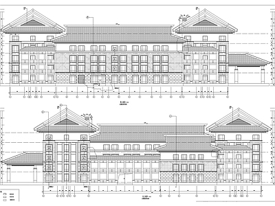 中式仿古院落式酒店建筑 施工图