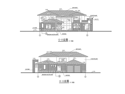 两层独立豪华别墅建筑 施工图