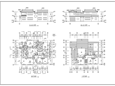 三套古建别墅建筑 施工图