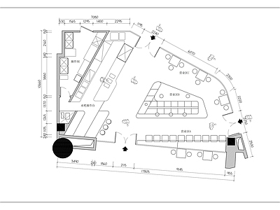 现代简约咖啡厅室内平面布置图