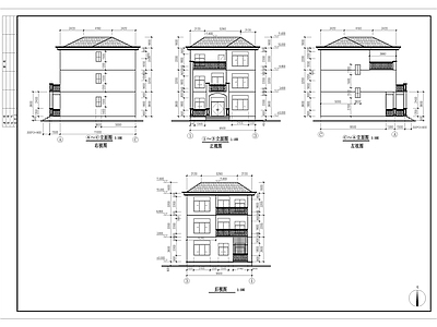 3层别墅建筑结构 施工图