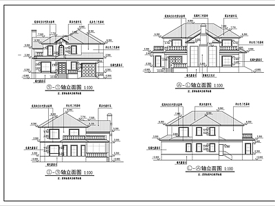 二层欧式风格别墅自建房建筑 施工图