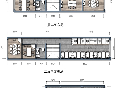 三层日式料理店平面布置图