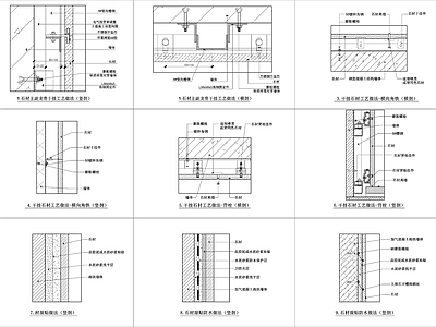 石材墙面施工及收口节点 施工图