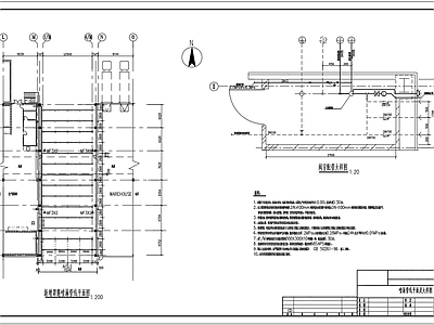 罩篷消防喷淋管线 施工图 建筑给排水