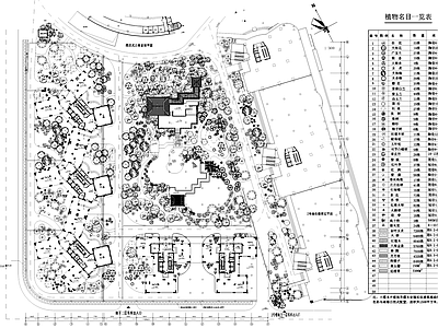 公寓住宅小区景观植物绿化平面图