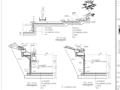 中式小庭院花园别墅景观 施工图