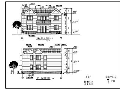 自建别墅建筑 施工图 自建房