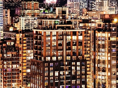 夜晚城市外景图 窗景图 小区夜晚外景图 晚上城市外景