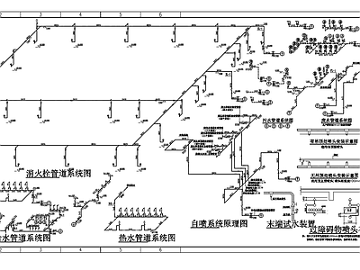 立体高架仓库消防给排水系统图 施工图 建筑电气