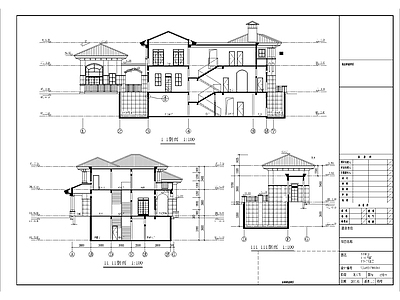 二层欧式别墅建筑施工图