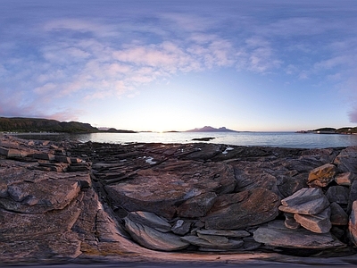 HDR湖岸山谷黄昏 黄昏HDR