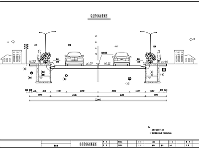 市政道路综合管线标准断面图 施工图 市政给排水