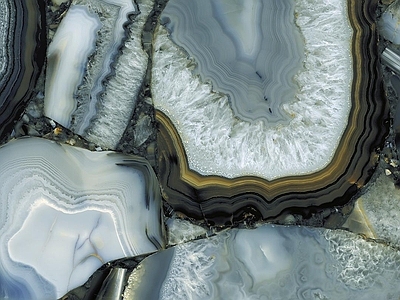 蔚蓝色玛瑙大理石奢石